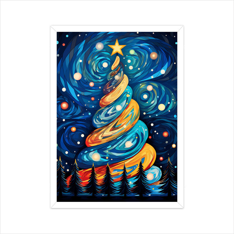 Christmas Tree Van Gogh Style Wall Art