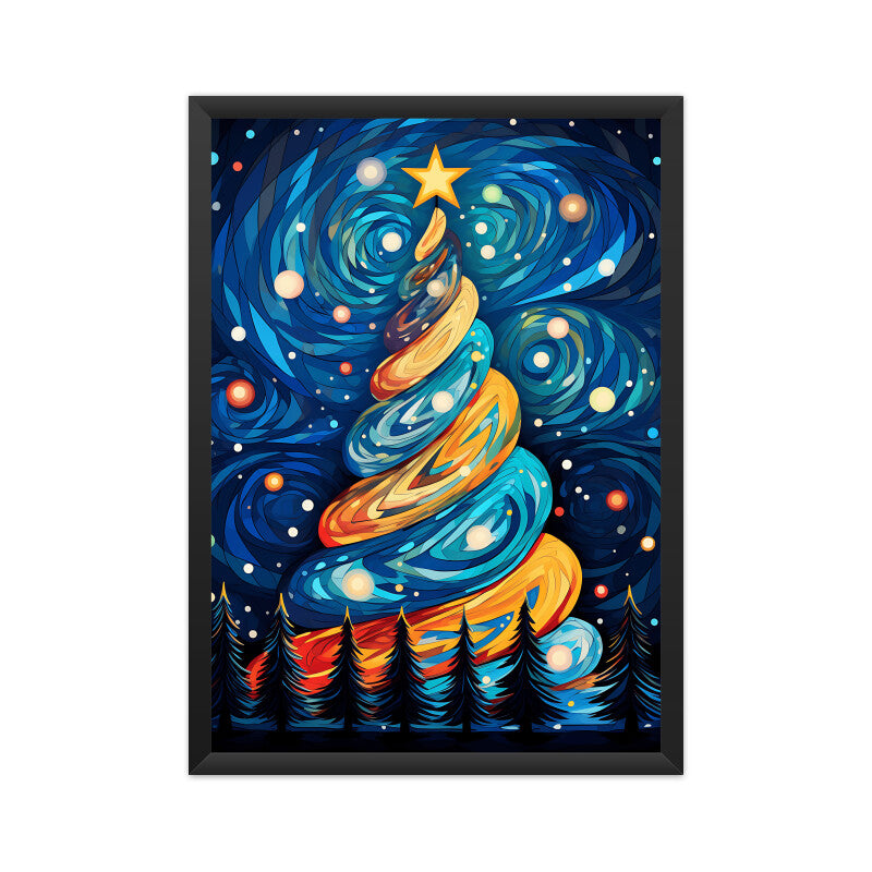 Christmas Tree Van Gogh Style Wall Art