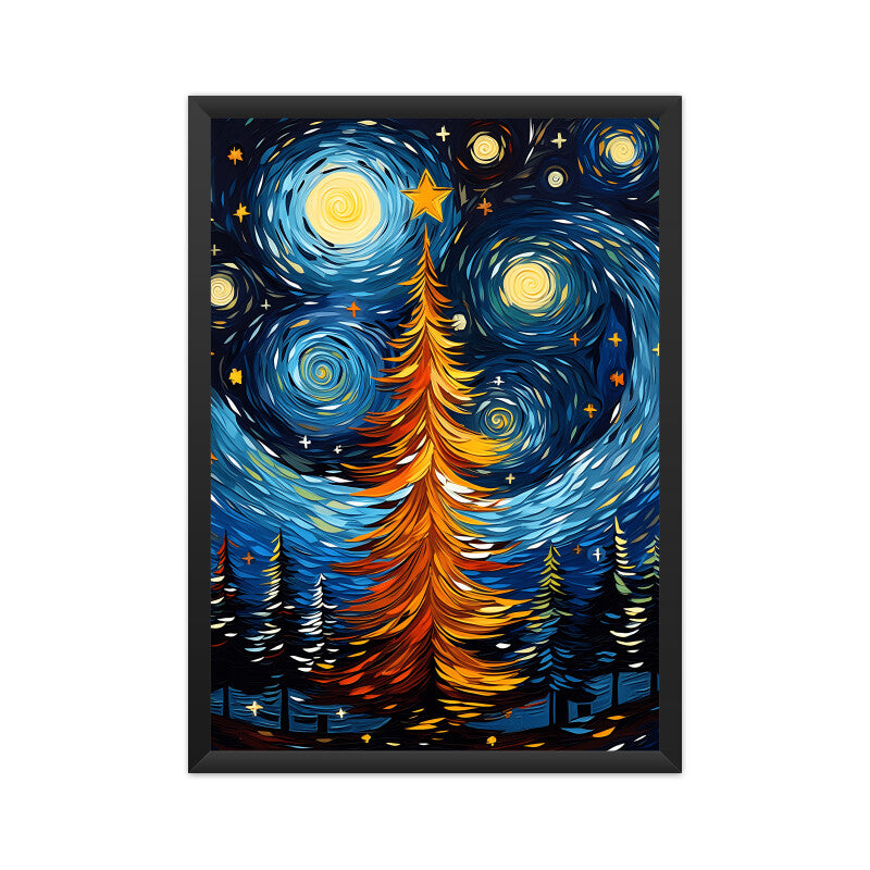 Christmas Tree Van Gogh Style Wall Art