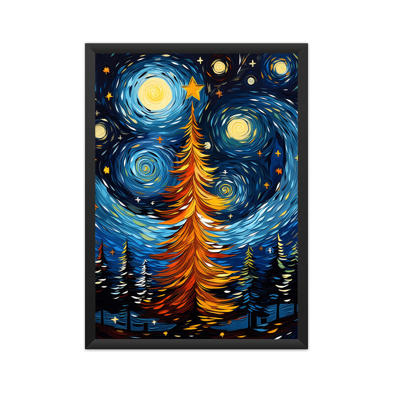 Christmas Tree Van Gogh Style Wall Art