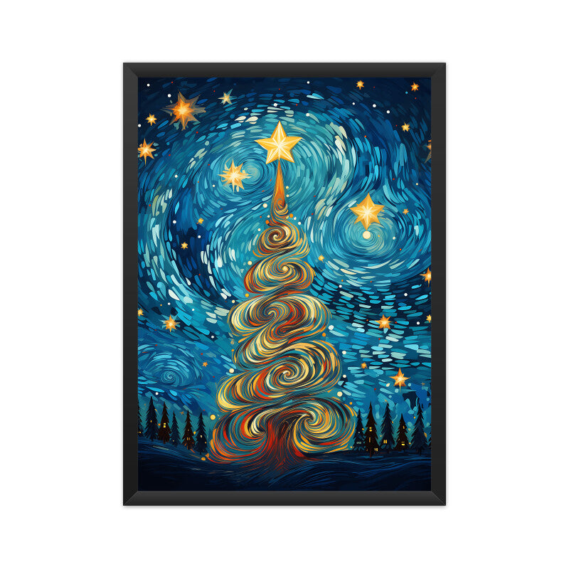 Christmas Tree Van Gogh Style Wall Art