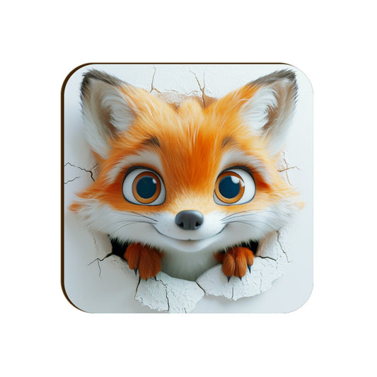 Cute Fox Square Coaster