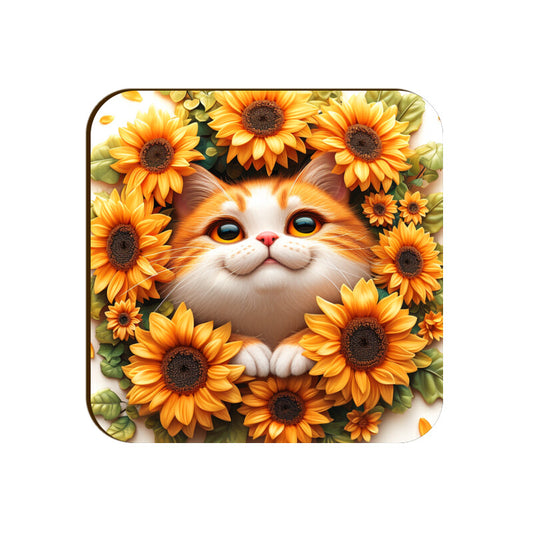 Cute Cat Square Coaster