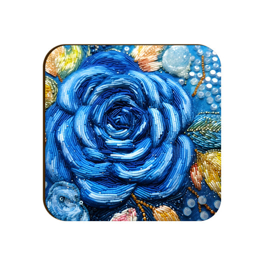 3D flowers Embroidery Design Square Coaster