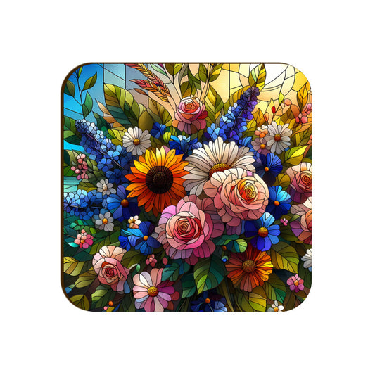 Summer Flowers Square Coasters