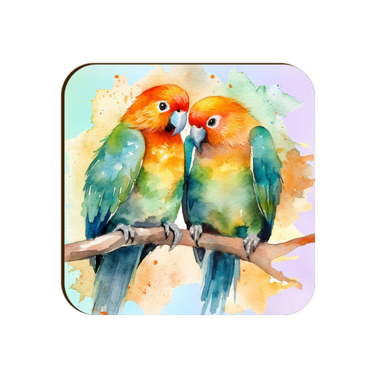 Couple Bird Square Coaster