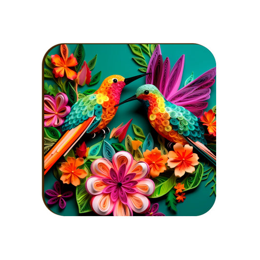 3D Humming Bird Square Coaster