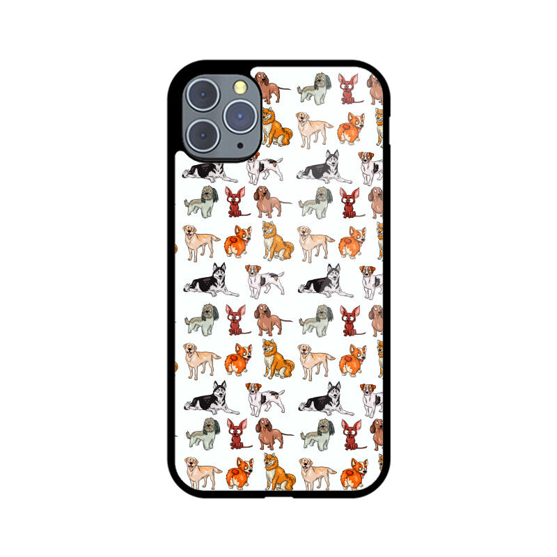 Dog Pattern - Apple iphone Glass Phone Cases - Available for all models
