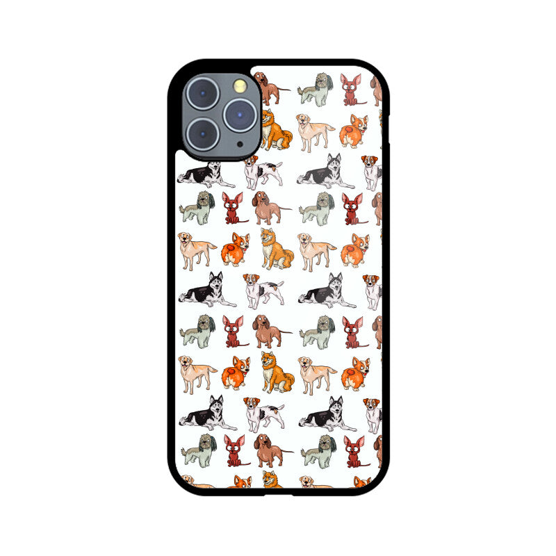 Dog Pattern - Apple iphone Glass Phone Cases - Available for all models