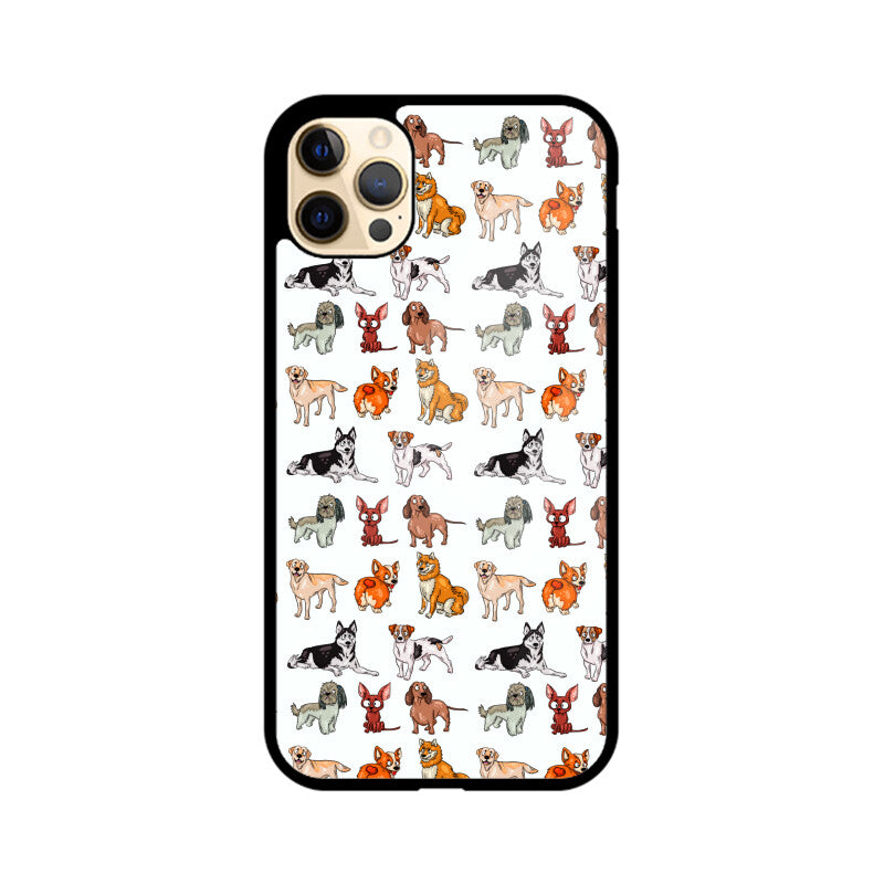 Dog Pattern - Apple iphone Glass Phone Cases - Available for all models