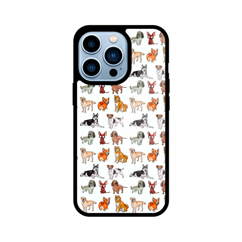 Dog Pattern - Apple iphone Glass Phone Cases - Available for all models