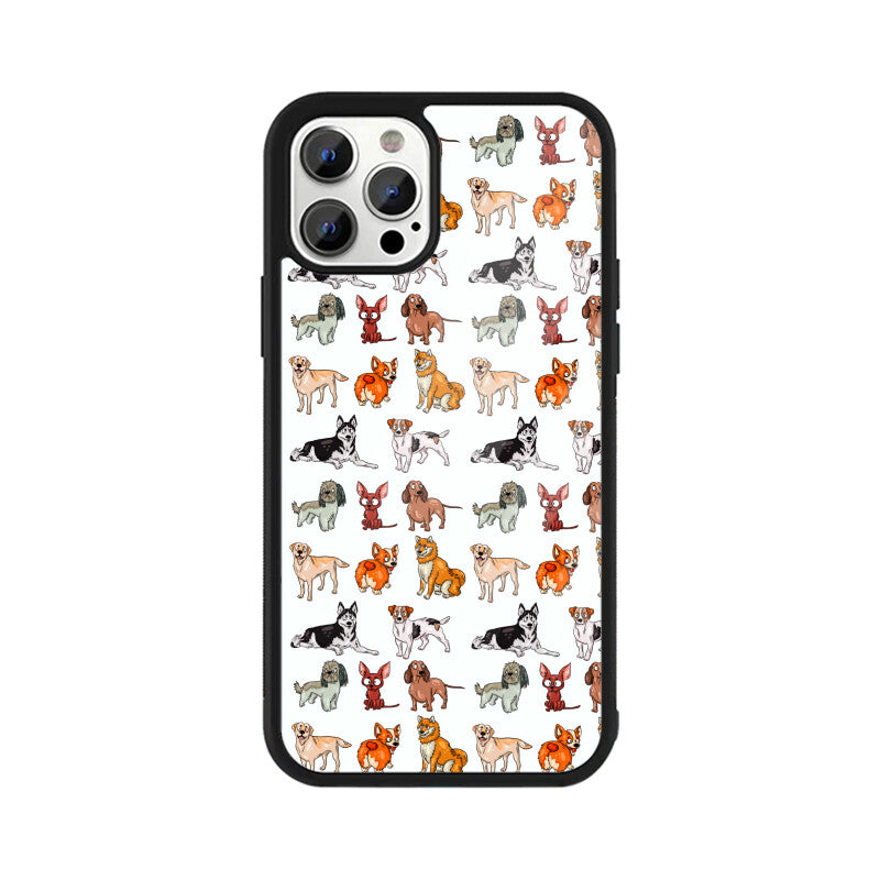 Dog Pattern - Apple iphone Glass Phone Cases - Available for all models