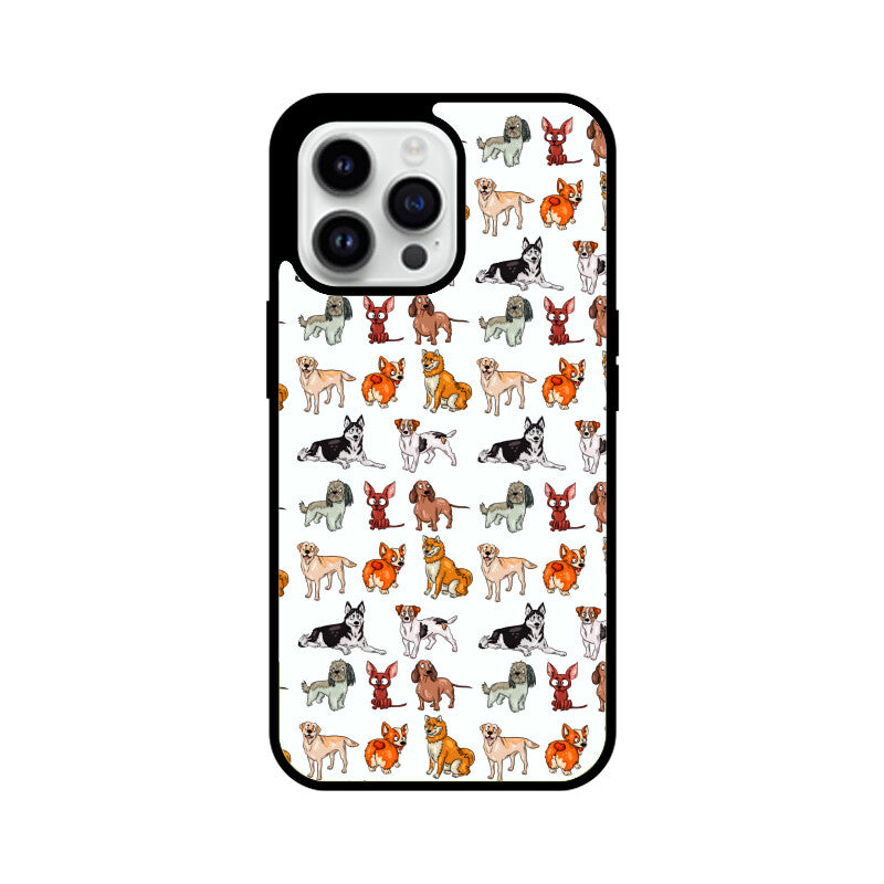Dog Pattern - Apple iphone Glass Phone Cases - Available for all models
