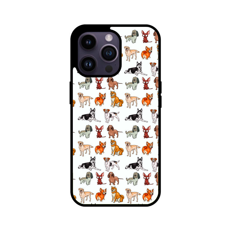 Dog Pattern - Apple iphone Glass Phone Cases - Available for all models