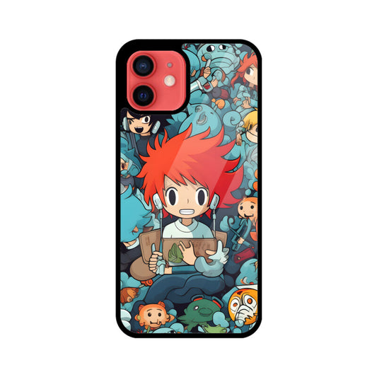 Cartoon Anime Pattern - Apple iphone Glass Phone Cases - Available for all models