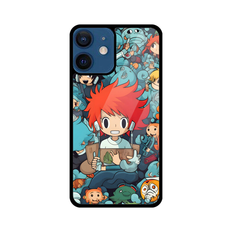Cartoon Anime Pattern - Apple iphone Glass Phone Cases - Available for all models