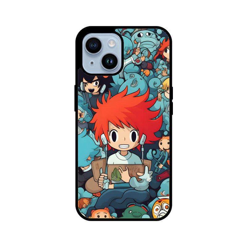Cartoon Anime Pattern - Apple iphone Glass Phone Cases - Available for all models