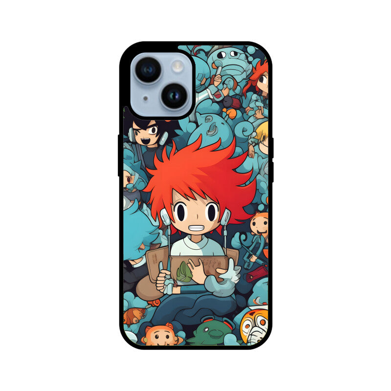 Cartoon Anime Pattern - Apple iphone Glass Phone Cases - Available for all models
