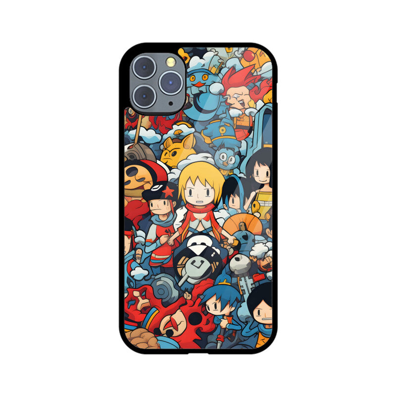 Cartoon Anime Pattern - Apple iPhone Glass Phone Cases - Available for All Models