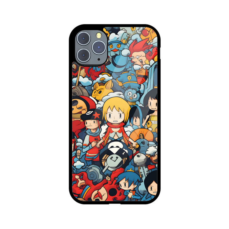 Cartoon Anime Pattern - Apple iPhone Glass Phone Cases - Available for All Models