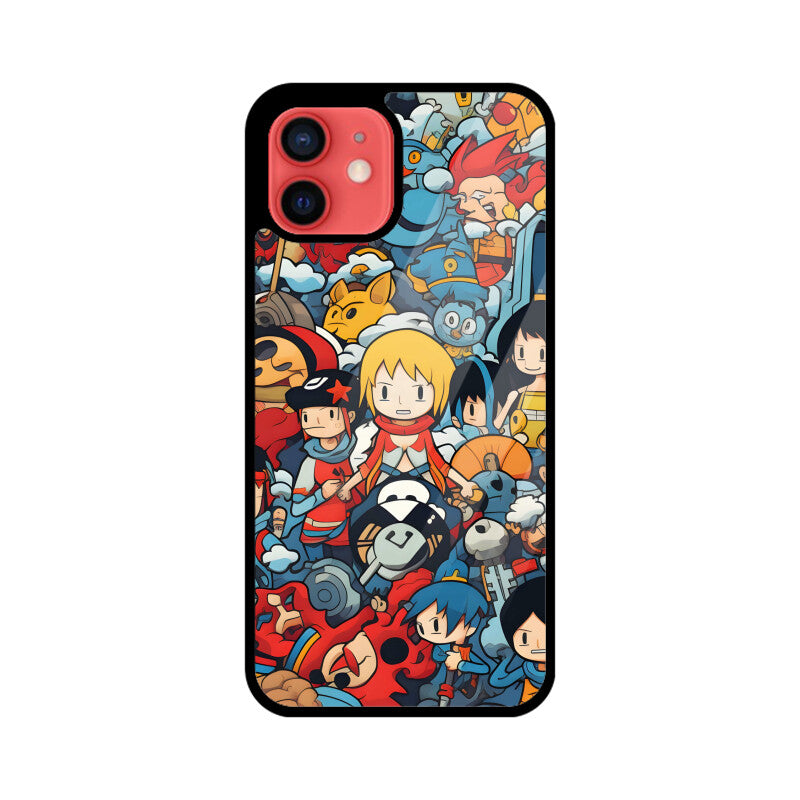 Cartoon Anime Pattern - Apple iPhone Glass Phone Cases - Available for All Models