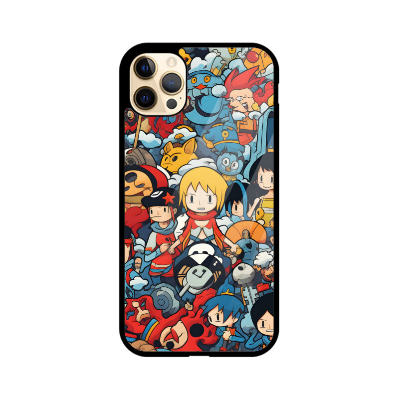 Cartoon Anime Pattern - Apple iPhone Glass Phone Cases - Available for All Models
