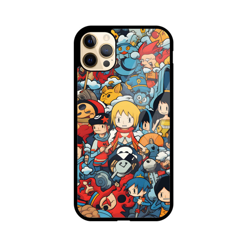 Cartoon Anime Pattern - Apple iPhone Glass Phone Cases - Available for All Models