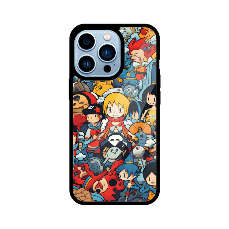 Cartoon Anime Pattern - Apple iPhone Glass Phone Cases - Available for All Models