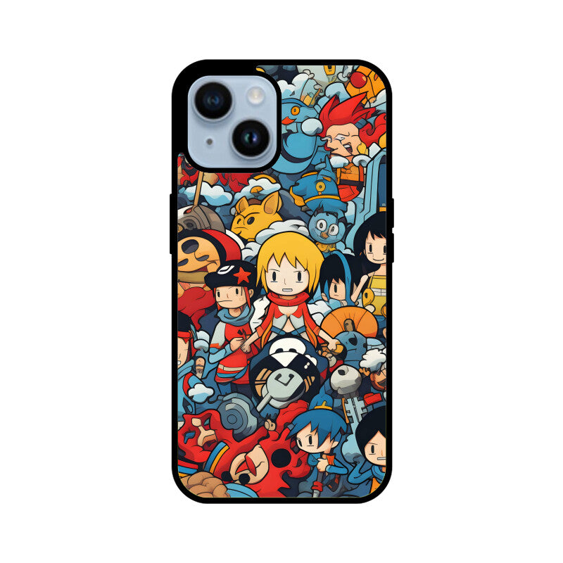 Cartoon Anime Pattern - Apple iPhone Glass Phone Cases - Available for All Models