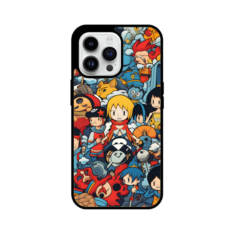 Cartoon Anime Pattern - Apple iPhone Glass Phone Cases - Available for All Models