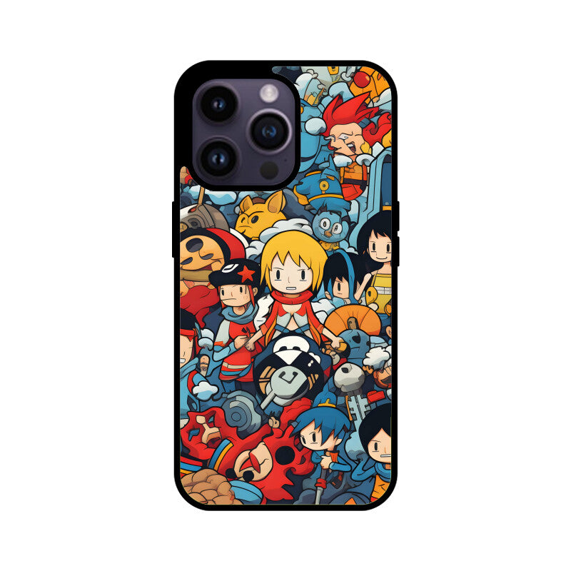 Cartoon Anime Pattern - Apple iPhone Glass Phone Cases - Available for All Models