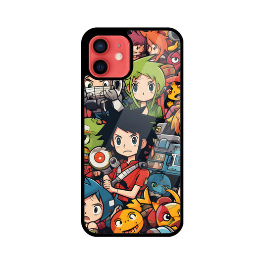 Cartoon Anime Pattern - Apple iphone Glass Phone Cases - Available for all models