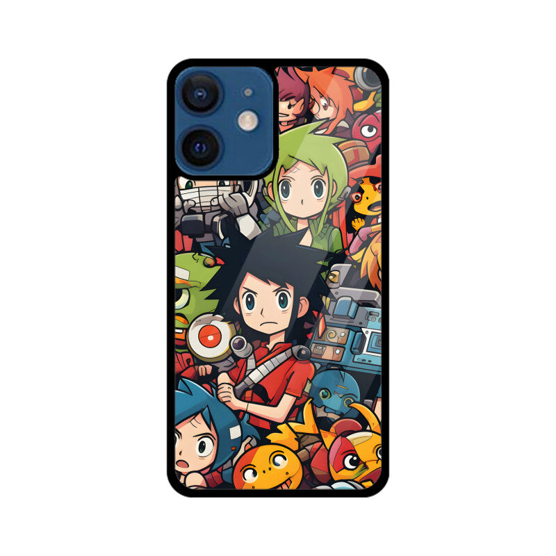 Cartoon Anime Pattern - Apple iphone Glass Phone Cases - Available for all models