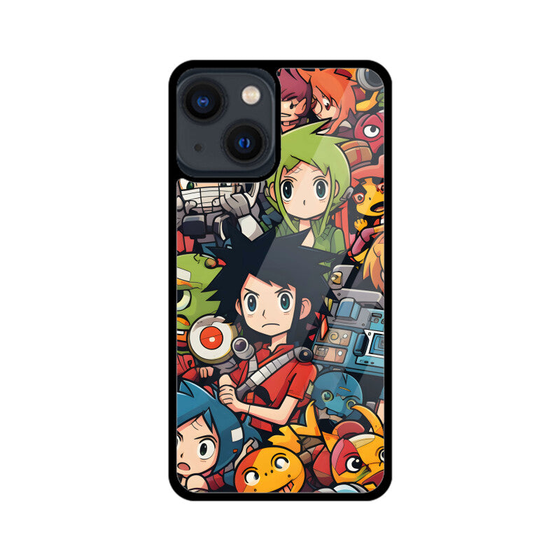 Cartoon Anime Pattern - Apple iphone Glass Phone Cases - Available for all models