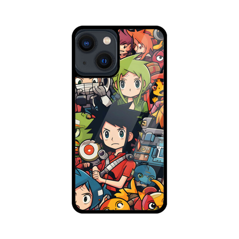 Cartoon Anime Pattern - Apple iphone Glass Phone Cases - Available for all models