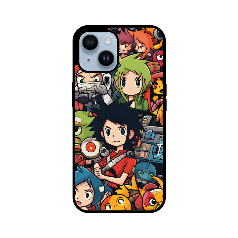 Cartoon Anime Pattern - Apple iphone Glass Phone Cases - Available for all models