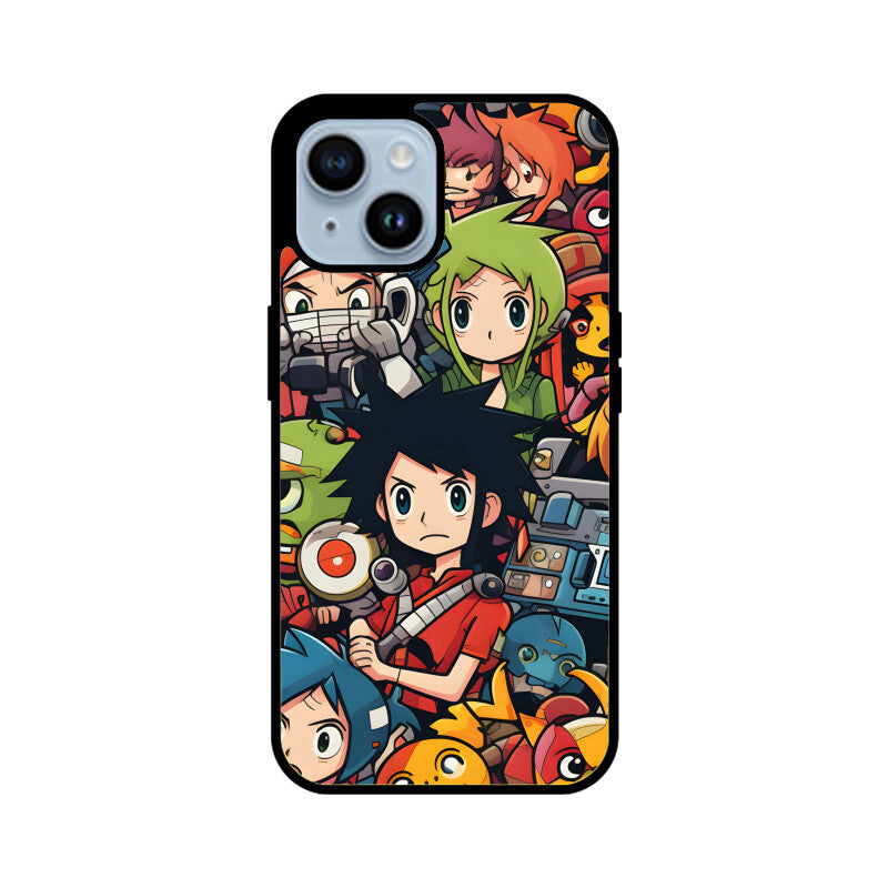 Cartoon Anime Pattern - Apple iphone Glass Phone Cases - Available for all models