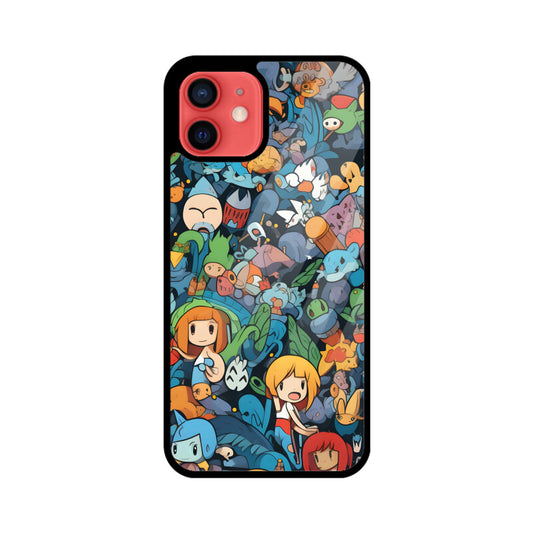 Cartoon Anime Pattern - Apple iphone Glass Phone Cases - Available for all models