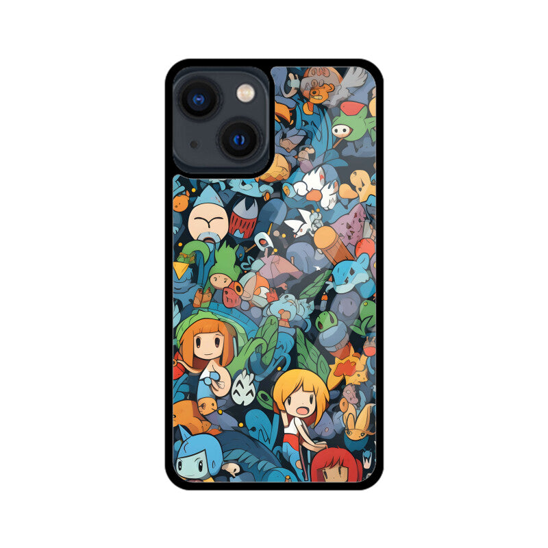 Cartoon Anime Pattern - Apple iphone Glass Phone Cases - Available for all models