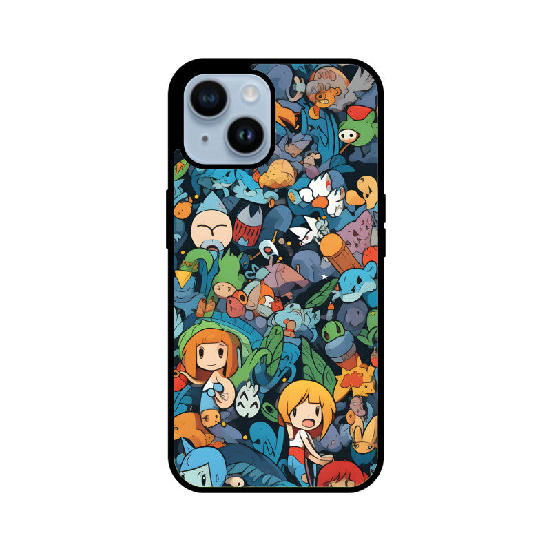Cartoon Anime Pattern - Apple iphone Glass Phone Cases - Available for all models