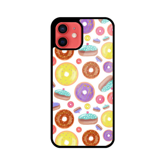 Apple iPhone Glass Phone Cases - Available for all models - Donut pattern