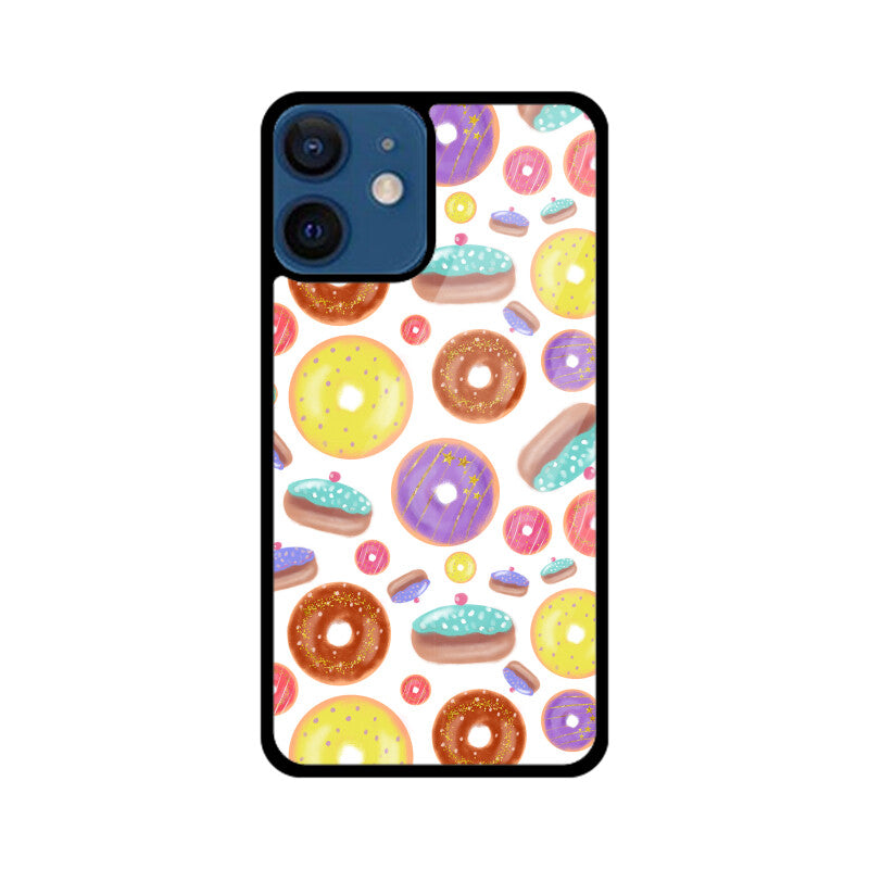 Apple iPhone Glass Phone Cases - Available for all models - Donut pattern
