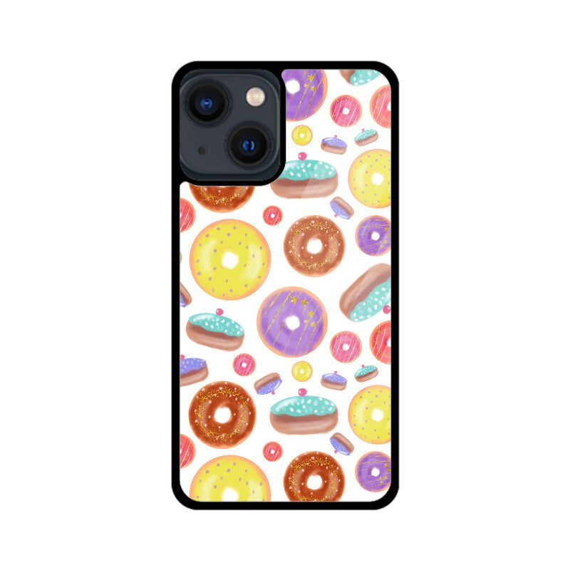Apple iPhone Glass Phone Cases - Available for all models - Donut pattern
