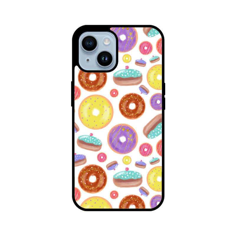 Apple iPhone Glass Phone Cases - Available for all models - Donut pattern