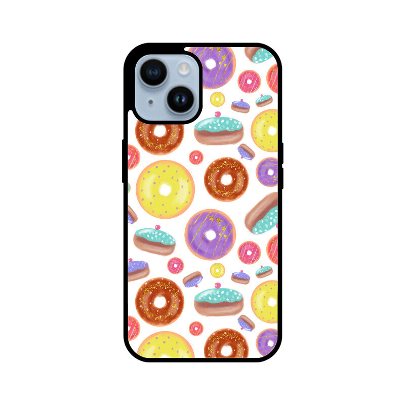 Apple iPhone Glass Phone Cases - Available for all models - Donut pattern