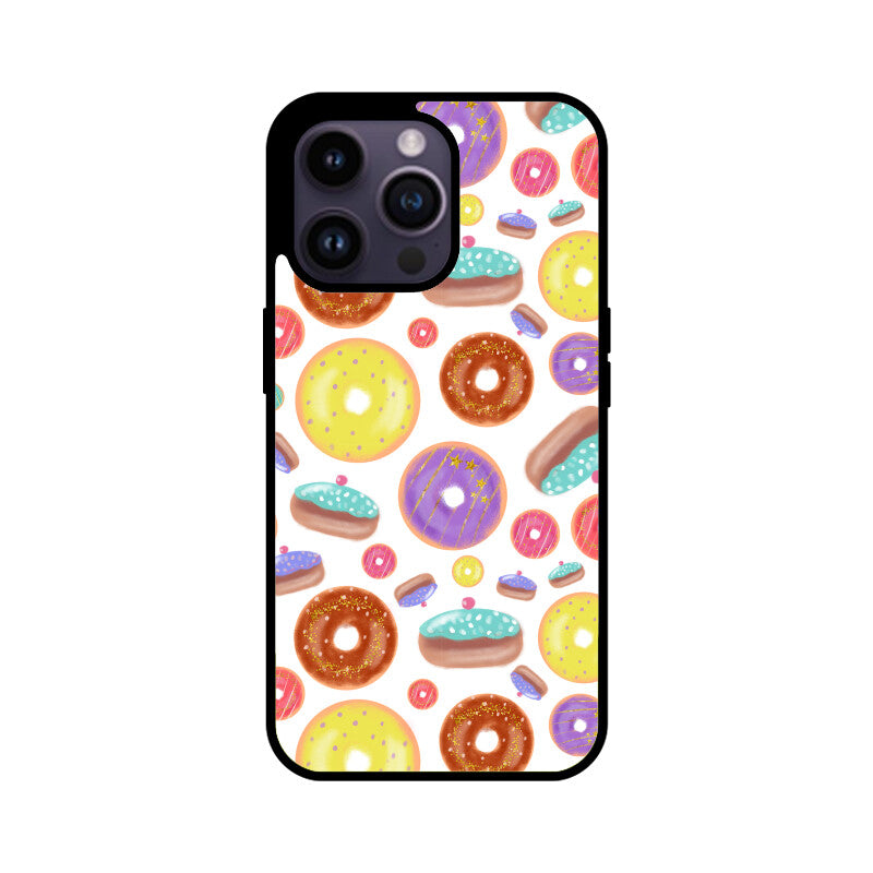 Apple iPhone Glass Phone Cases - Available for all models - Donut pattern