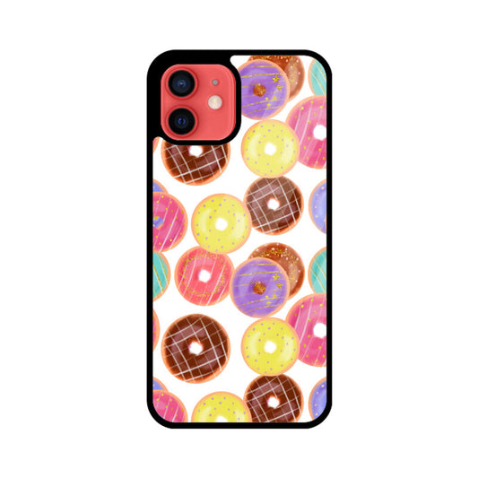Apple iPhone Glass Phone Cases - Available for all models - Donut pattern