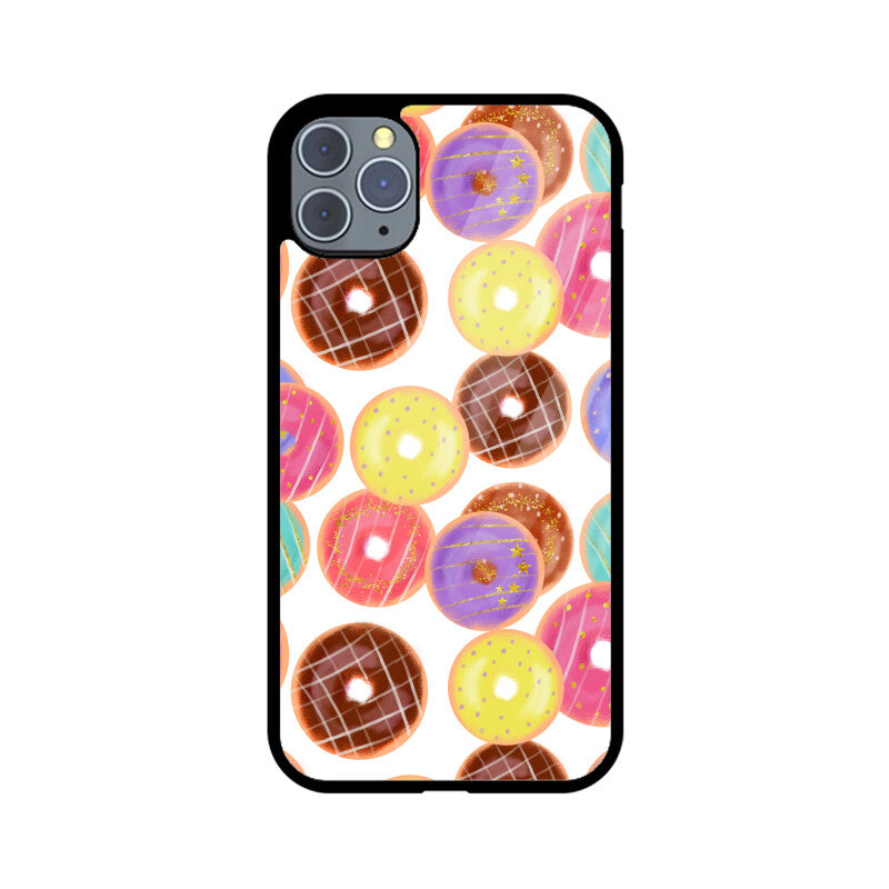 Apple iPhone Glass Phone Cases - Available for all models - Donut pattern