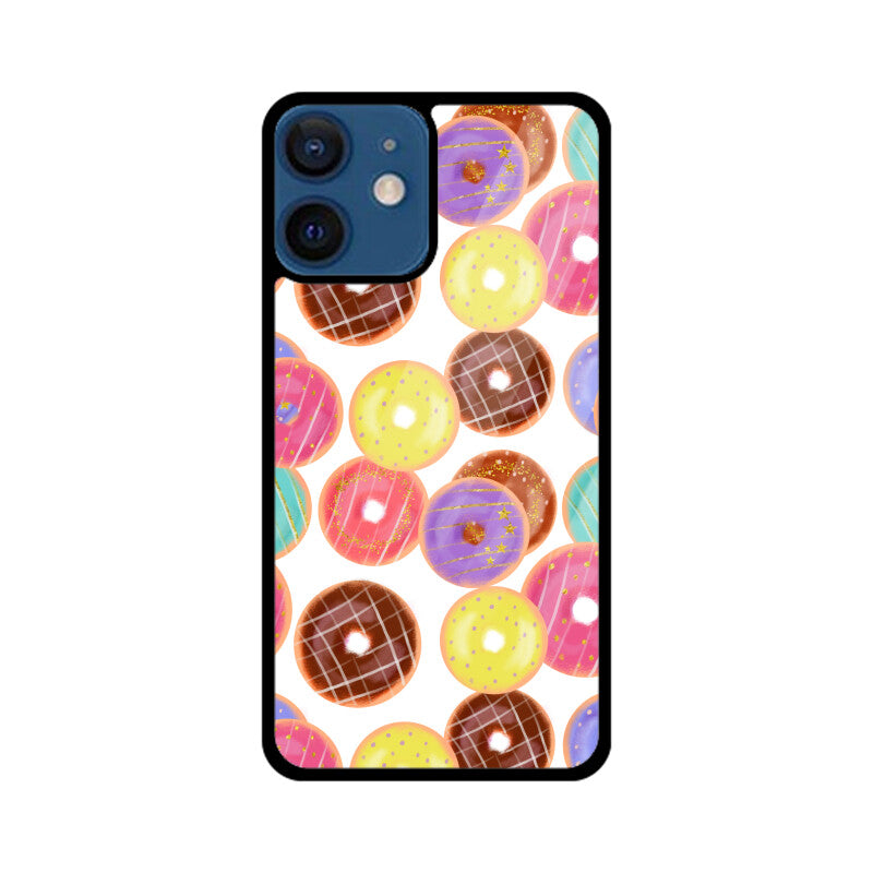 Apple iPhone Glass Phone Cases - Available for all models - Donut pattern