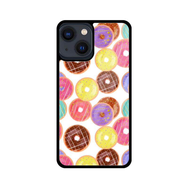 Apple iPhone Glass Phone Cases - Available for all models - Donut pattern